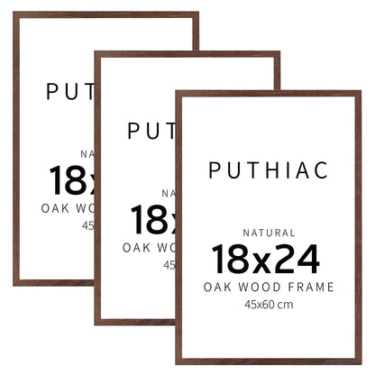 Oak Wood Picture Frame - Minimalist Poster Frame, Natural Solid Wooden Picture Frames for Wall Art Photo and Prints