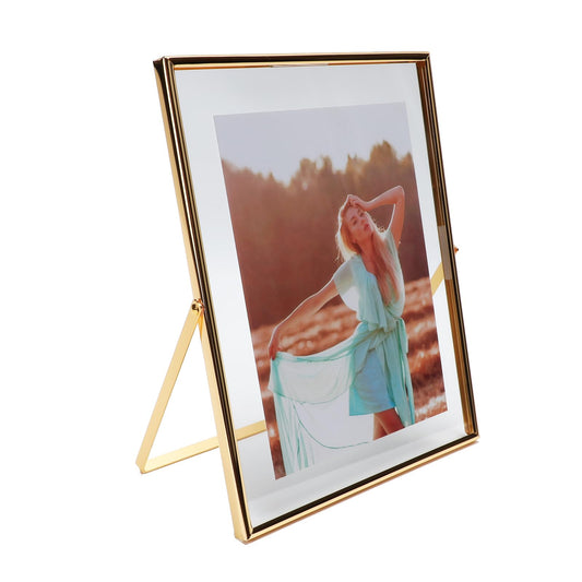 Gold Floating Frame Tabletop Shelf Photo Frames