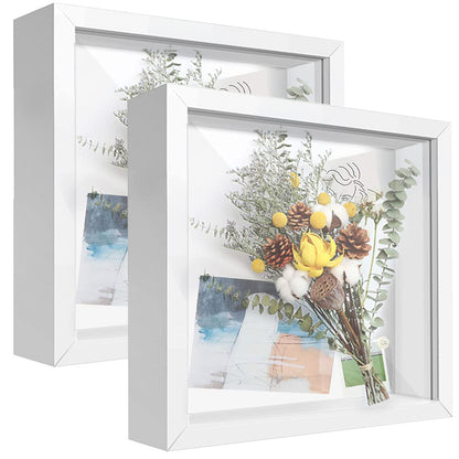 Shadow Box Frame Display Case with Letter Stickers, 3D Picture Frame, Display Case Box for Memorabilia, Baby Items, Wedding Memories, Crafts, Tickets and Photos