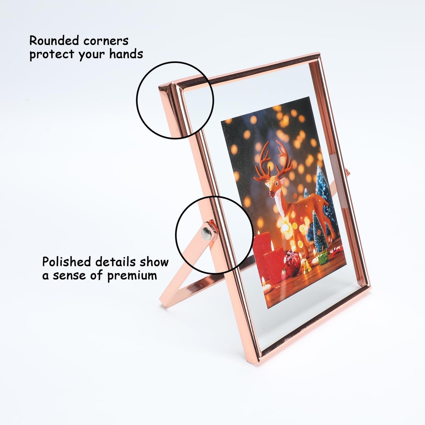 Gold Floating Frame Tabletop Shelf Photo Frames