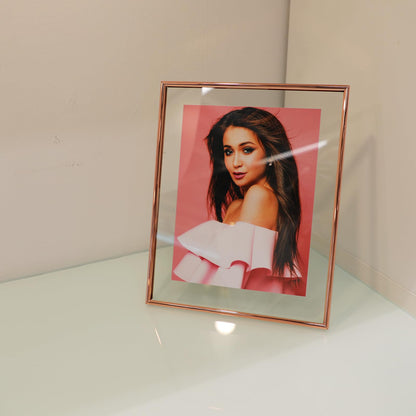 Gold Floating Frame Tabletop Shelf Photo Frames