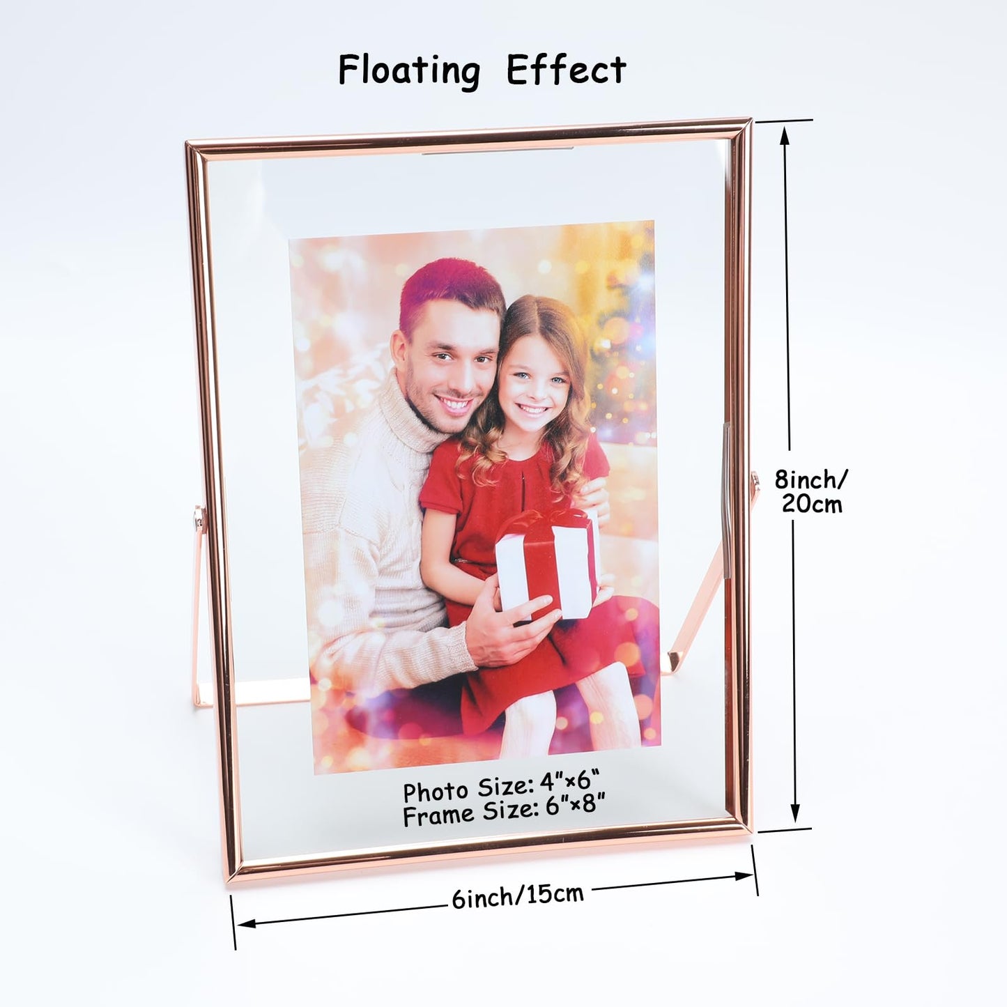 Gold Floating Frame Tabletop Shelf Photo Frames