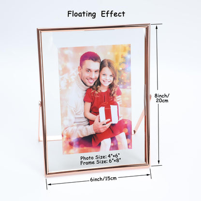 Gold Floating Frame Tabletop Shelf Photo Frames