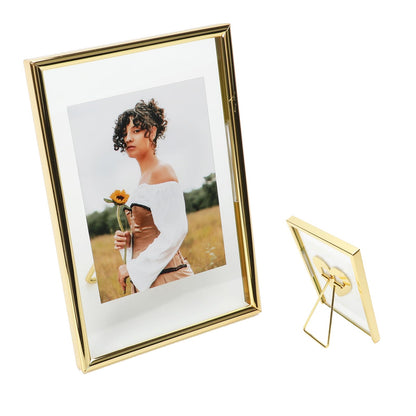 Gold Floating Frame Tabletop Shelf Photo Frames