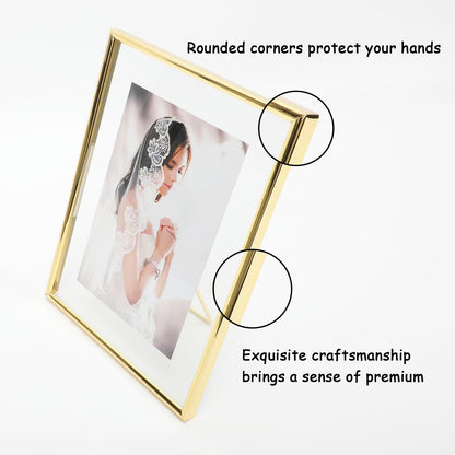 Gold Floating Frame Tabletop Shelf Photo Frames