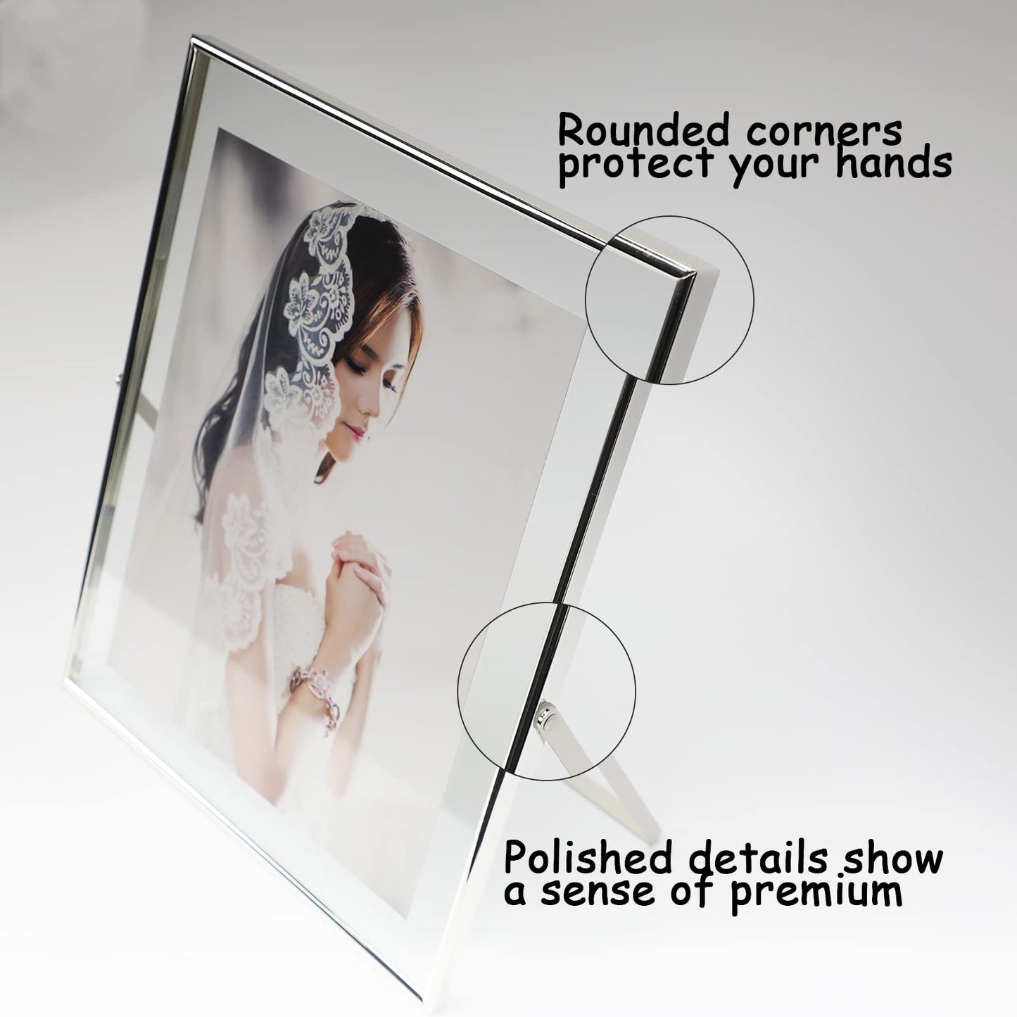 Gold Floating Frame Tabletop Shelf Photo Frames