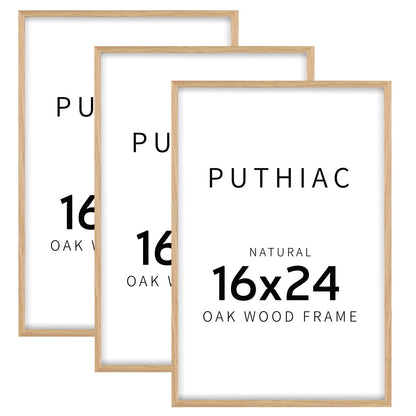 Oak Wood Picture Frame - Minimalist Poster Frame, Natural Solid Wooden Picture Frames for Wall Art Photo and Prints