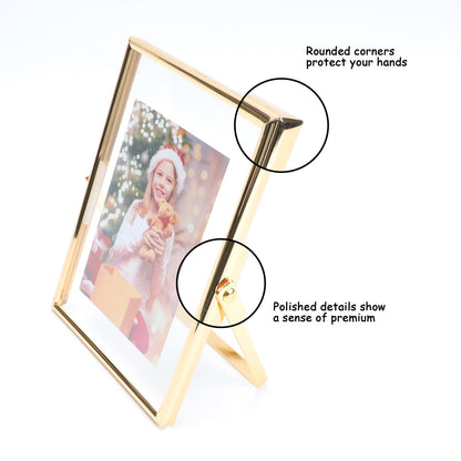 Gold Floating Frame Tabletop Shelf Photo Frames