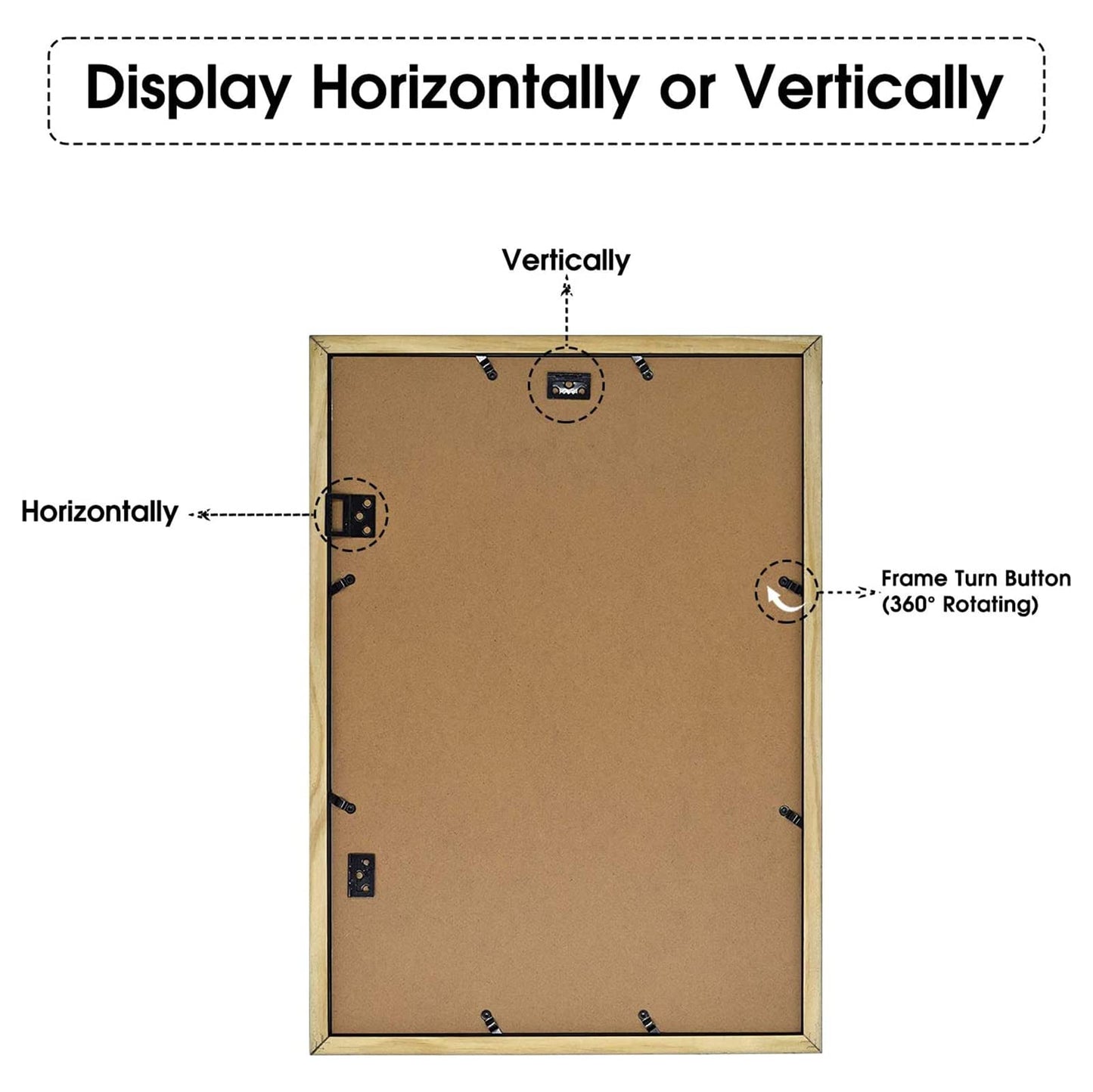 13.6x19.7 Wood Collage Frame with Real Glass and White Displays (9) 4x6 Pictures