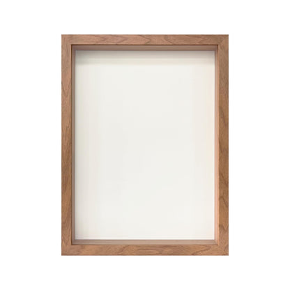 Wooden Shadow Box Frame – Display Case with Soft Felt Back, Memory Box with Tempered Glass, Elegant White Ball Push Pins