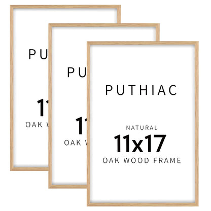 Oak Wood Picture Frame - Minimalist Poster Frame, Natural Solid Wooden Picture Frames for Wall Art Photo and Prints