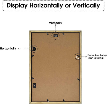 13.6x19.7 Wood Collage Frame with Real Glass and White Displays (9) 4x6 Pictures