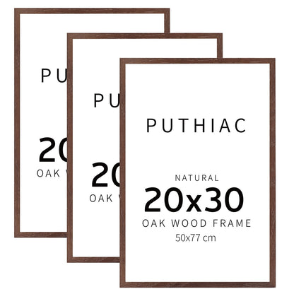 Oak Wood Picture Frame - Minimalist Poster Frame, Natural Solid Wooden Picture Frames for Wall Art Photo and Prints