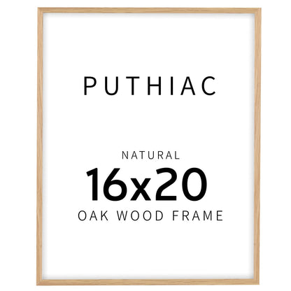 Oak Wood Picture Frame - Minimalist Poster Frame, Natural Solid Wooden Picture Frames for Wall Art Photo and Prints