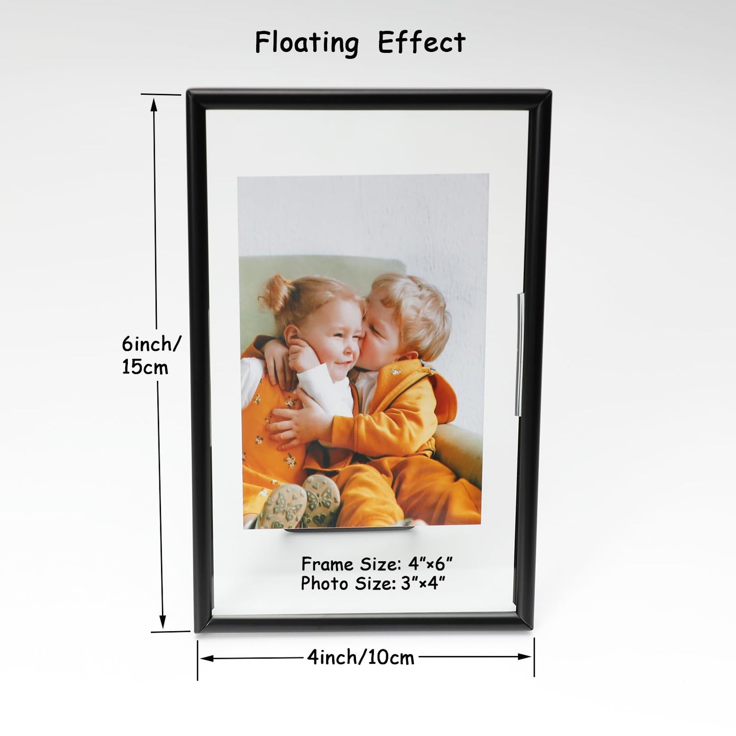 Gold Floating Frame Tabletop Shelf Photo Frames