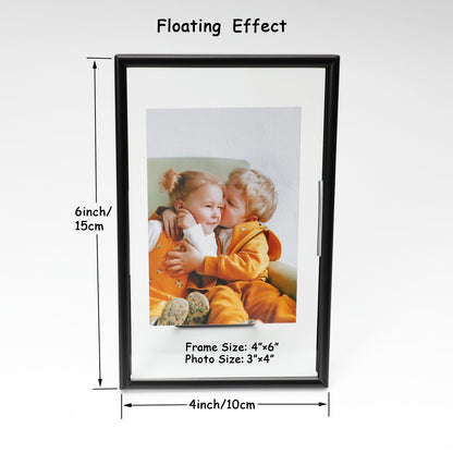 Gold Floating Frame Tabletop Shelf Photo Frames