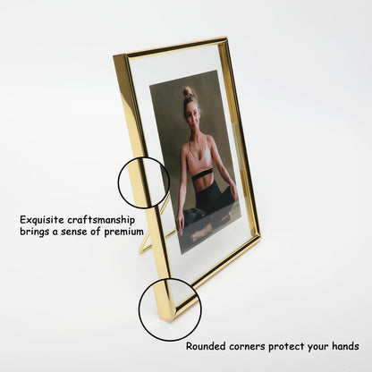 Gold Floating Frame Tabletop Shelf Photo Frames