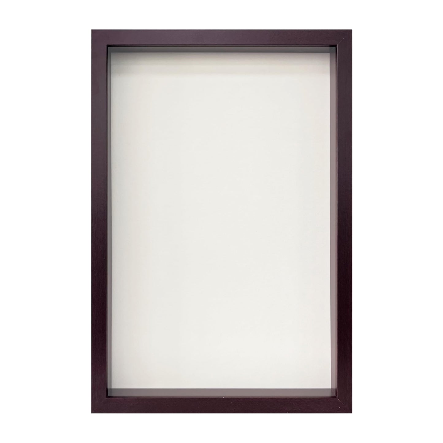 Wooden Shadow Box Frame – Display Case with Soft Felt Back, Memory Box with Tempered Glass, Elegant White Ball Push Pins