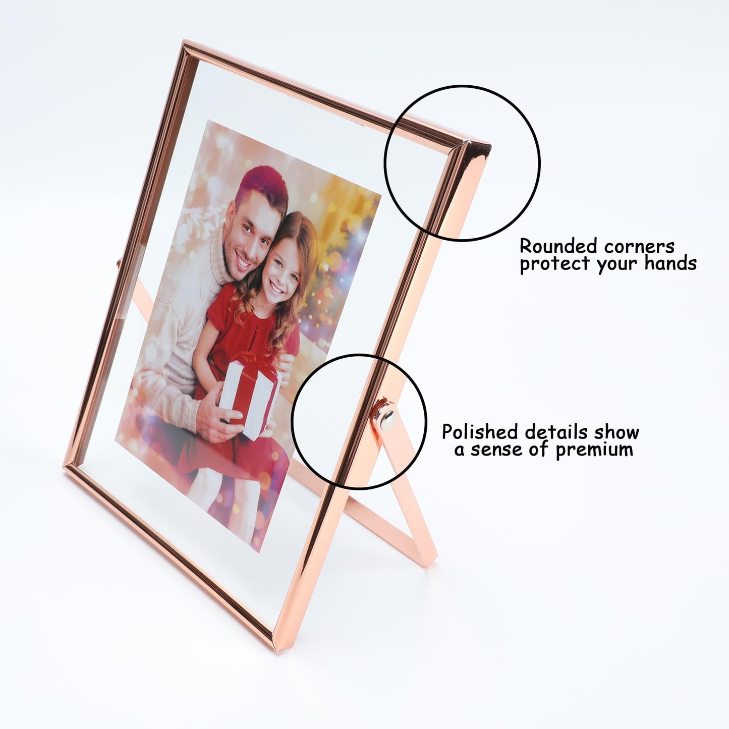 Gold Floating Frame Tabletop Shelf Photo Frames