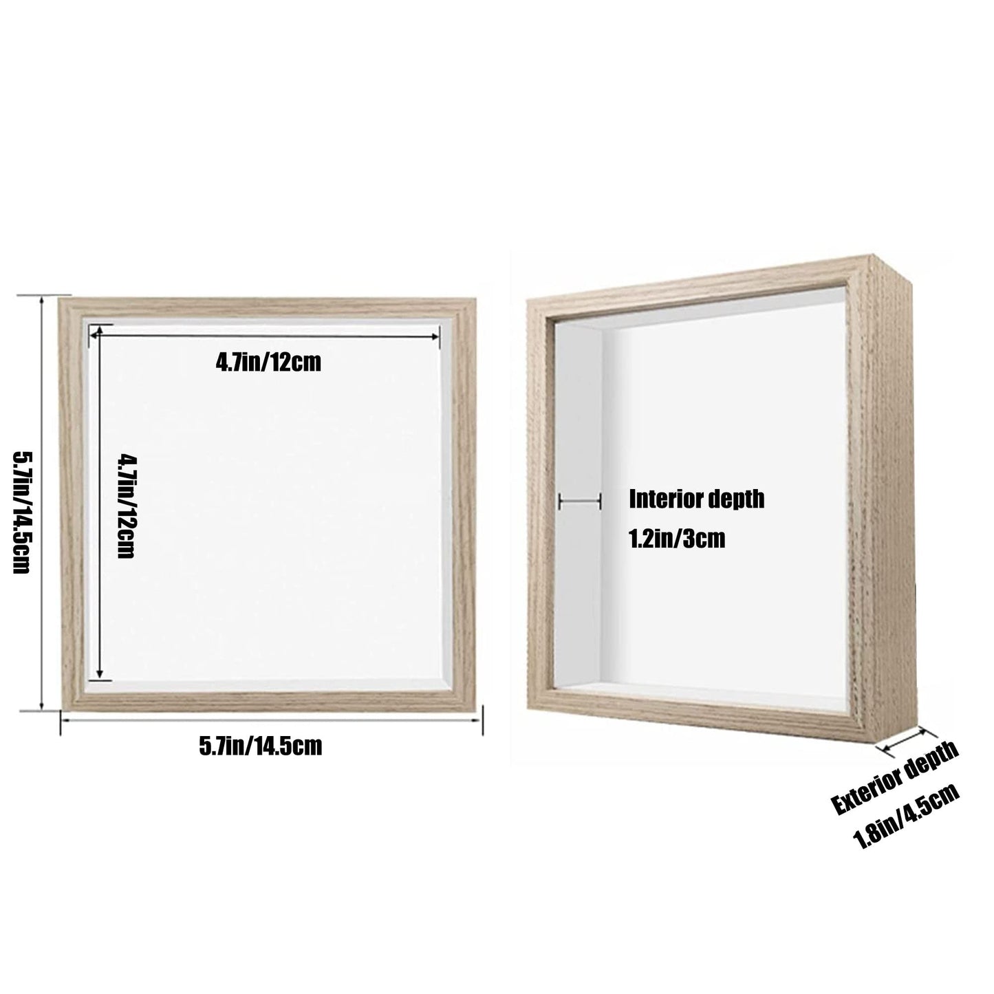 Shadow Box Frame Display Case with Letter Stickers, 3D Picture Frame, Display Case Box for Memorabilia, Baby Items, Wedding Memories, Crafts, Tickets and Photos