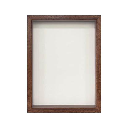 Wooden Shadow Box Frame – Display Case with Soft Felt Back, Memory Box with Tempered Glass, Elegant White Ball Push Pins