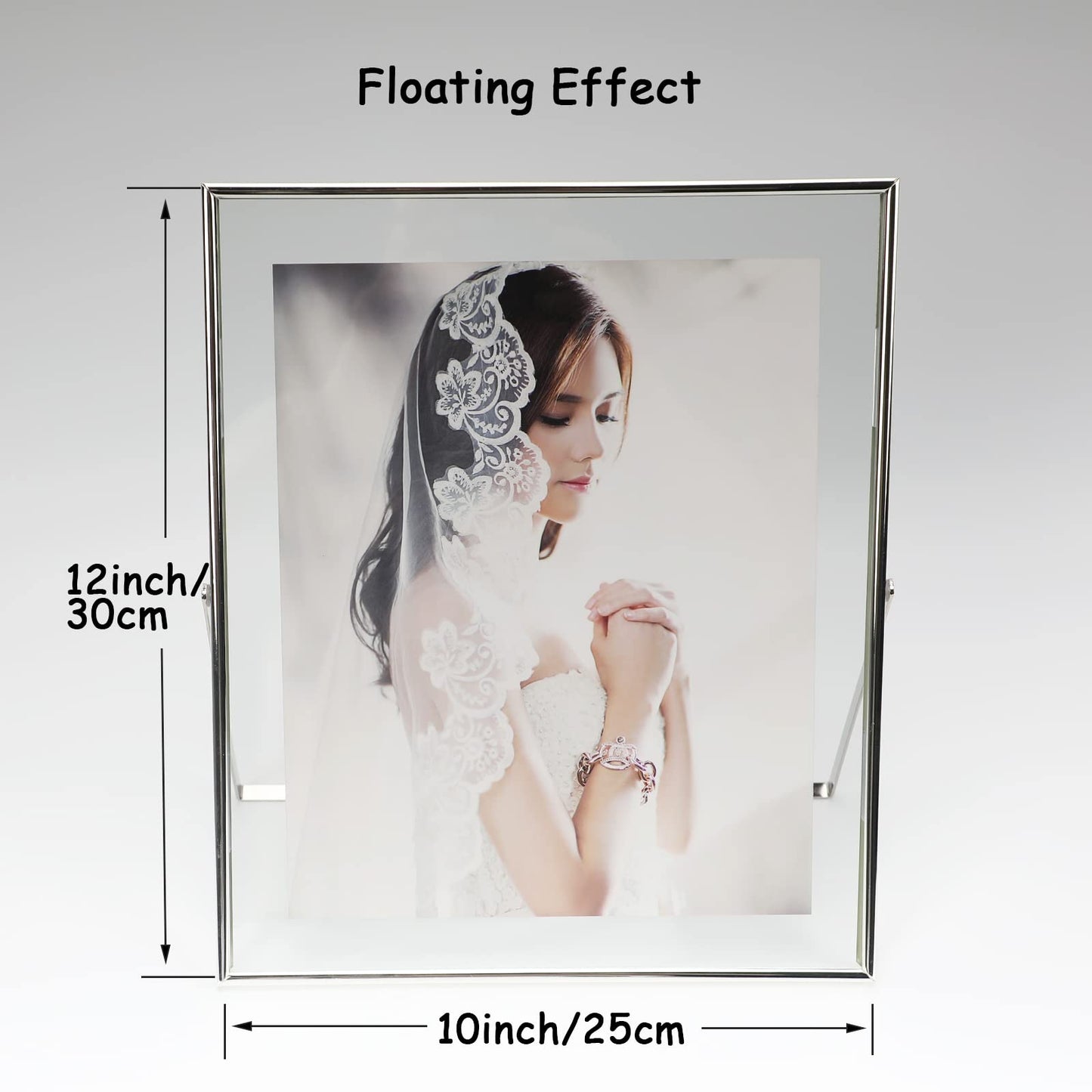 Gold Floating Frame Tabletop Shelf Photo Frames