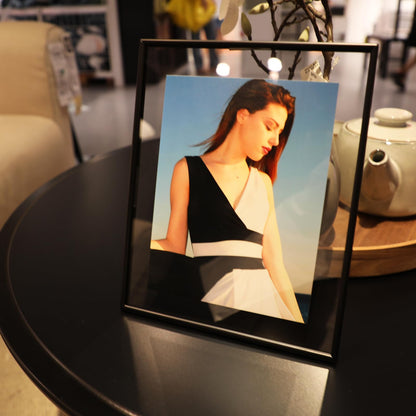 Gold Floating Frame Tabletop Shelf Photo Frames