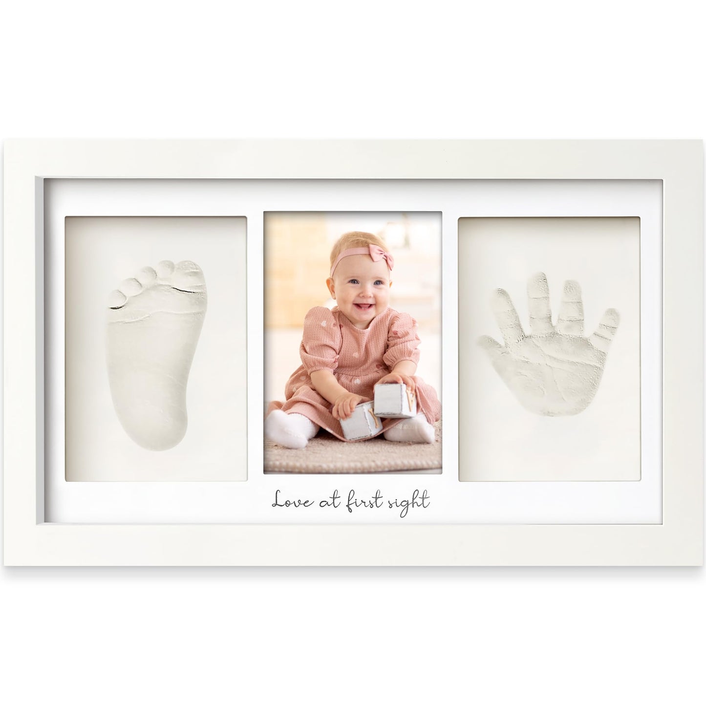 Baby Hand and Footprint Kit - Newborn Keepsake Frame, Personalized Baby Gifts, Nursery Decor