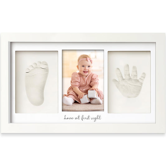 Baby Hand and Footprint Kit - Newborn Keepsake Frame, Personalized Baby Gifts, Nursery Decor