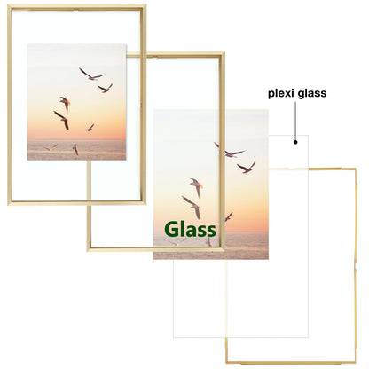 Floating Picture Frame 11x14 - Real Glass - for Wall Mount Displays