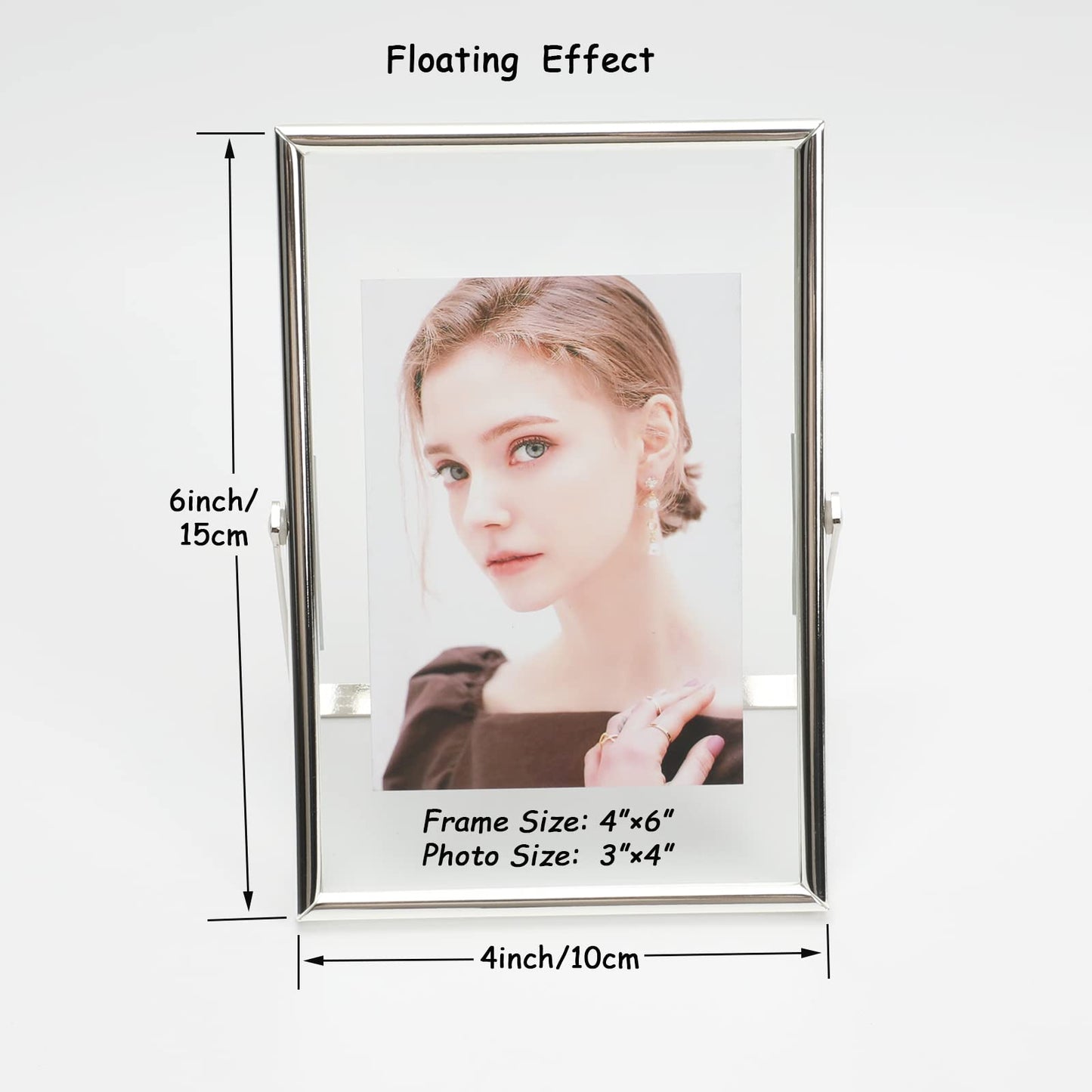 Gold Floating Frame Tabletop Shelf Photo Frames