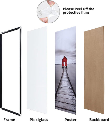 Poster Frame 3 Pack, Picture Frame for Horizontal or Vertical Wall Mounting, Sturdy and Scratch-proof