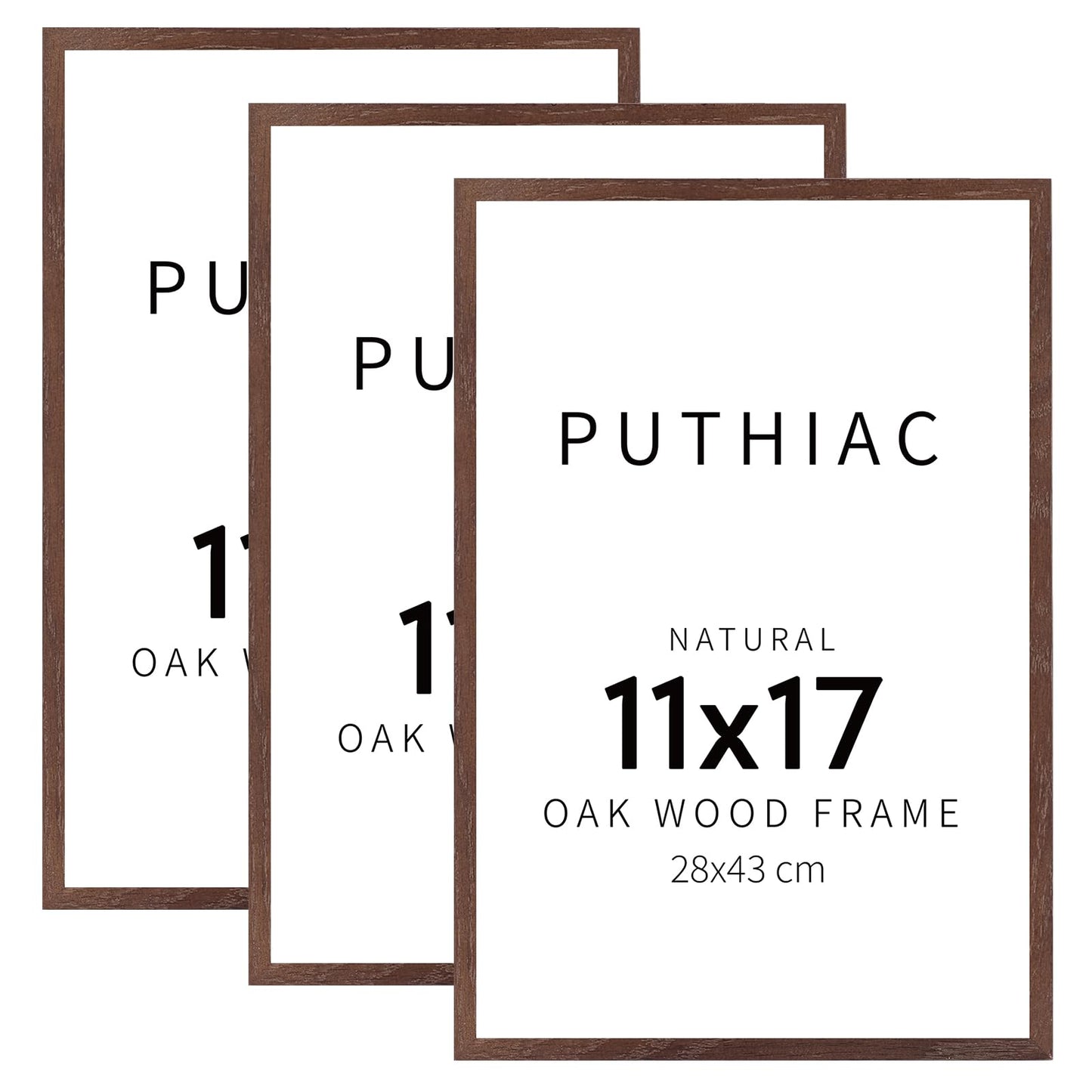 Oak Wood Picture Frame - Minimalist Poster Frame, Natural Solid Wooden Picture Frames for Wall Art Photo and Prints