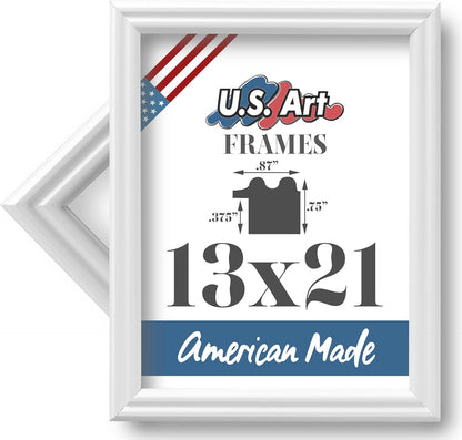 Traditional Style White Thin .75 Inch Wide, Solid Wood, Wall Decor Picture Poster Photo Frame