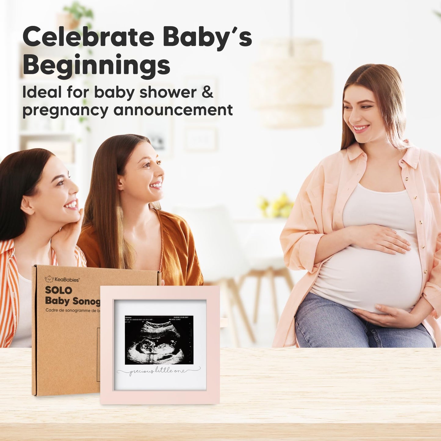 Baby Sonogram Picture Frame - Modern Ultrasound Frame for Mom to Be - Pregnancy Announcement Sonogram Photo Frames