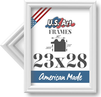 Traditional Style White Thin .75 Inch Wide, Solid Wood, Wall Decor Picture Poster Photo Frame