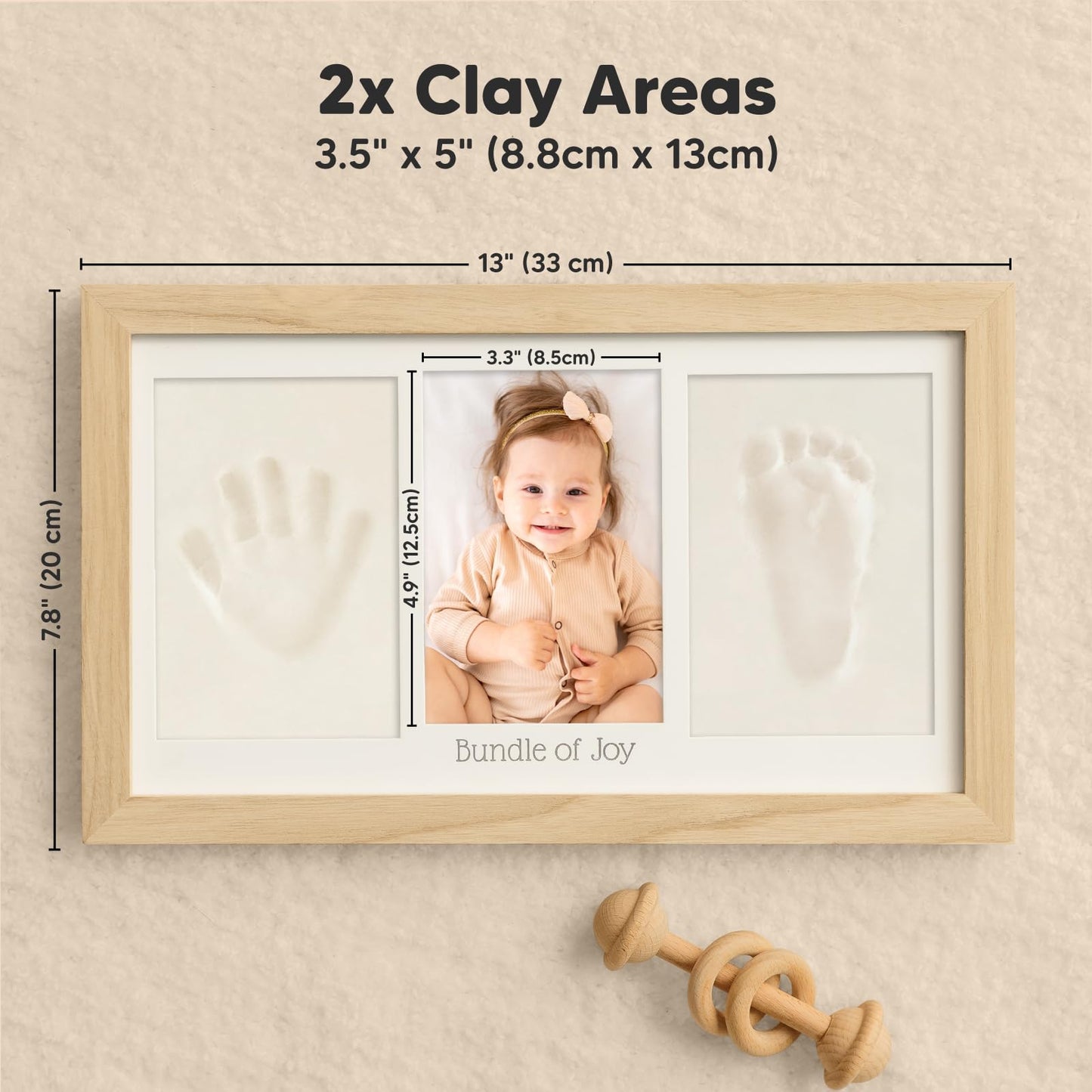 Baby Hand and Footprint Kit - Newborn Keepsake Frame, Personalized Baby Gifts, Nursery Decor