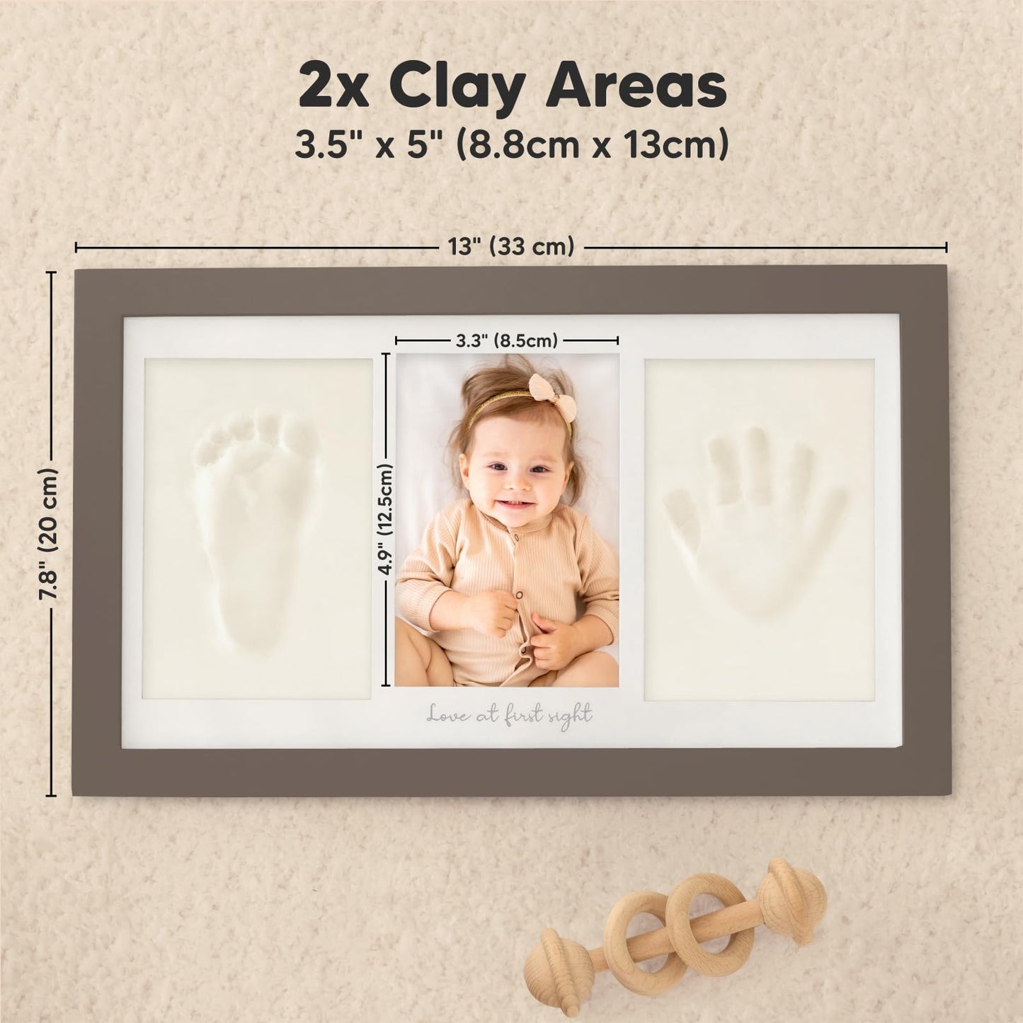 Baby Hand and Footprint Kit - Newborn Keepsake Frame, Personalized Baby Gifts, Nursery Decor