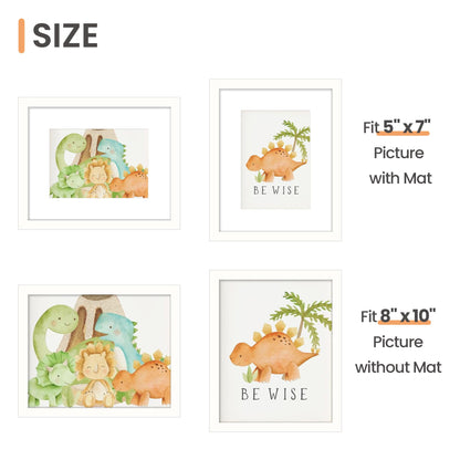 Picture Frame Set of 5, Display Pictures with Mat Without Mat, Wall Gallery Photo Frames