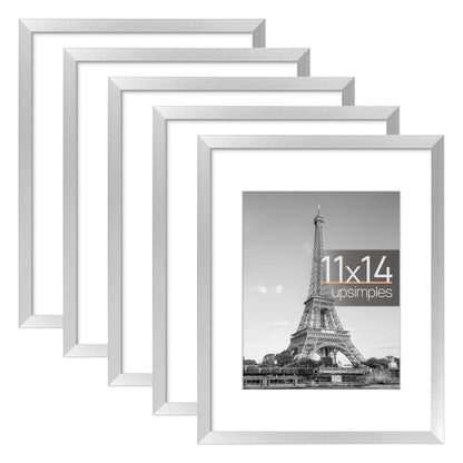 Picture Frame Set of 5, Display Pictures with Mat Without Mat, Wall Gallery Photo Frames