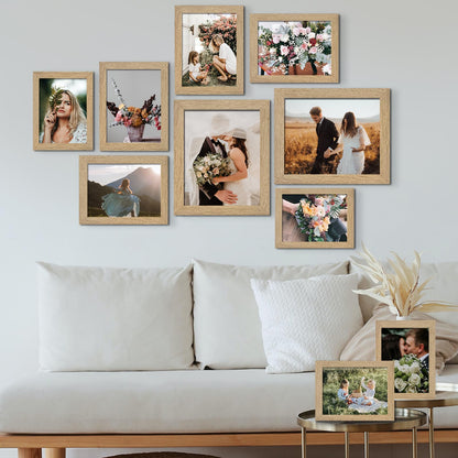 Picture Frame Set 10-Pack, Gallery Wall Frame Collage with 8x10 5x7 4x6 Frames in 3 Different Finishes