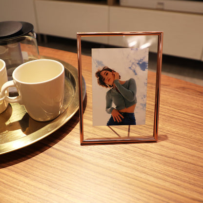 Gold Floating Frame Tabletop Shelf Photo Frames