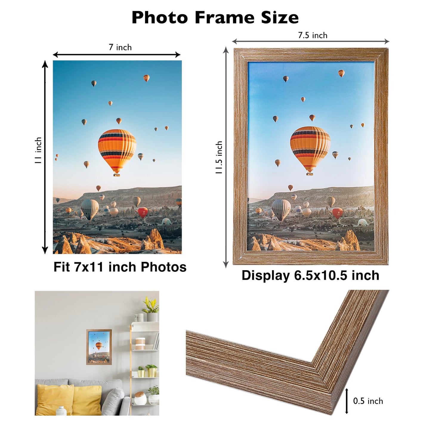 Picture Frame for Certificate Poster and Photo, Horizontal and Vertical Formats for Wall Hanging or Tabletop, Shatter Resistant Plexiglass