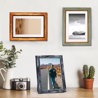 5×7 Picture Frame Set of 5,Vintage Photo Frame, Rustic Retro Picture Frame with Tempered Glass, Walls and Tabletop Placement