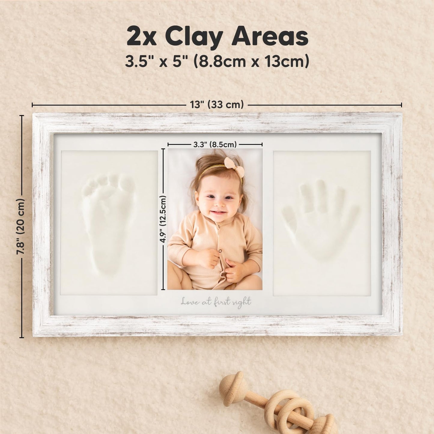 Baby Hand and Footprint Kit - Newborn Keepsake Frame, Personalized Baby Gifts, Nursery Decor