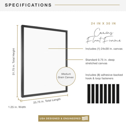 Floating Canvas Frame, Art Frames for Canvas Paintings with Adhesive Fasteners and Hanging Hardware