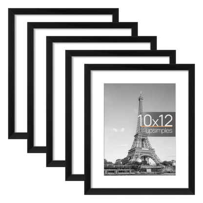 Picture Frame Set of 5, Display Pictures with Mat Without Mat, Wall Gallery Photo Frames