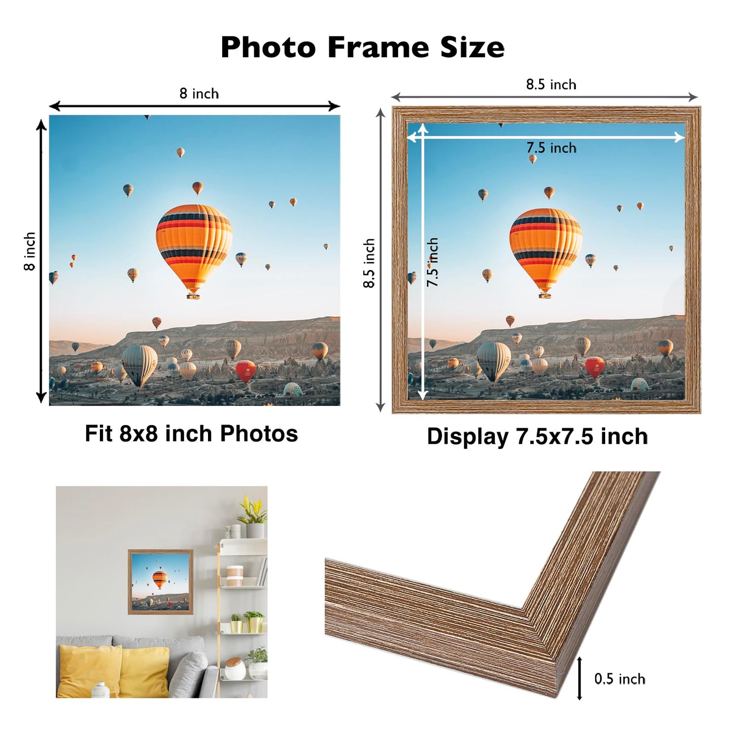 Picture Frame for Certificate Poster and Photo, Horizontal and Vertical Formats for Wall Hanging or Tabletop, Shatter Resistant Plexiglass