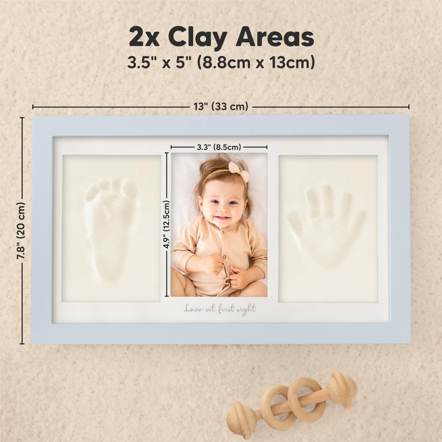 Baby Hand and Footprint Kit - Newborn Keepsake Frame, Personalized Baby Gifts, Nursery Decor