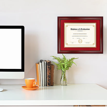 11x14 Diploma Frame 15x18 Certificate without Mat, Solid Wood & UV Protection Acrylic, Cherry Finish